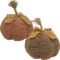 Thumbnail for Large Country Plaid Pumpkin 2 Asstd - The Fox Decor