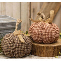 Thumbnail for Medium Country Plaid Pumpkin 2 Asstd - The Fox Decor