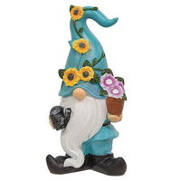 Resin Floral Garden Gnome 3 Asstd - The Fox Decor