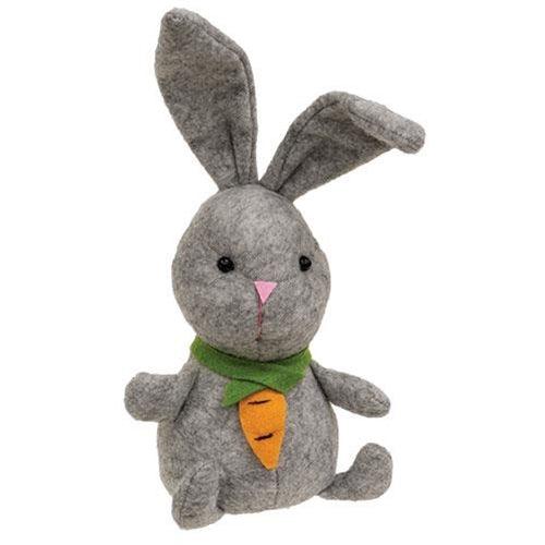 Mini Gray Bunny w Carrot Necklace - The Fox Decor