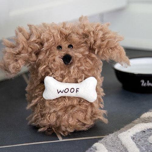 Woof Furry Tan Plush Dog - The Fox Decor
