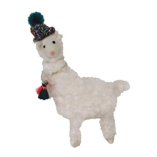 Felted Fluffy Llama with Beanie Hat - The Fox Decor