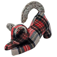 Red Grey Plaid Cat Doorstop - The Fox Decor