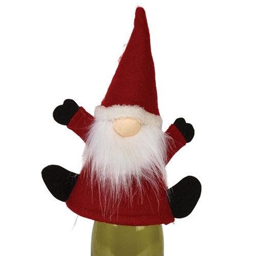 Plush Red Santa Gnome Bottle Topper w LED Light - The Fox Decor