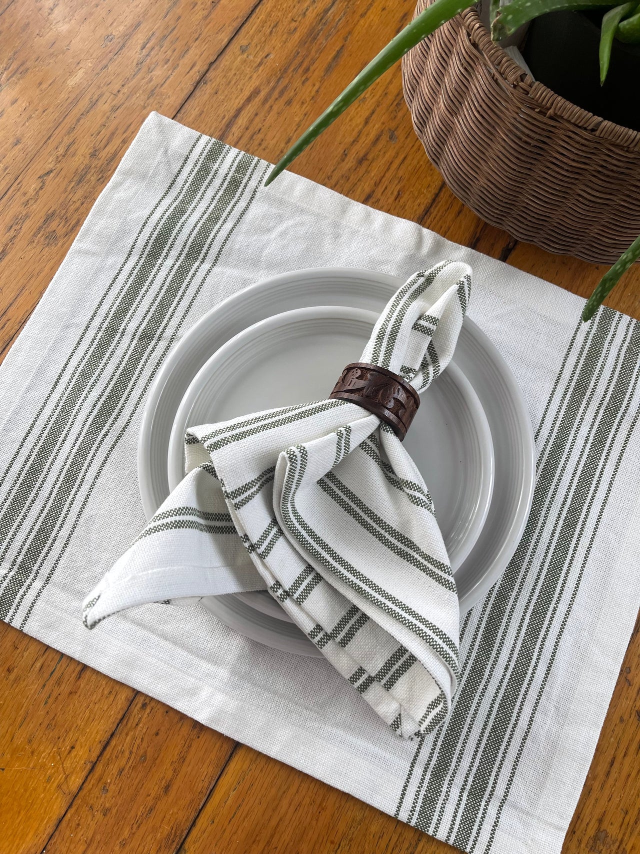 Grain Sack Sage Placemat  Set of 6 PM164009