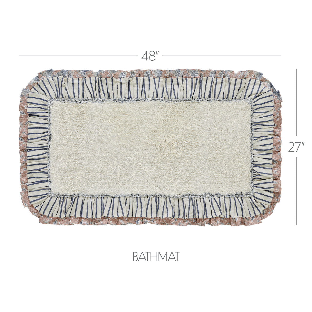 Kaila Ticking Blue Bathmat 27x48