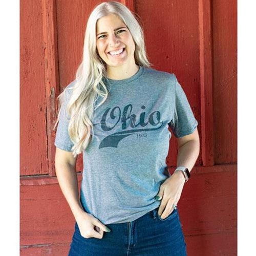 Ohio Swoosh T-Shirt Heather Graphite Medium - The Fox Decor