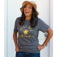 Just Bee Kind T-Shirt Heather Dark Gray Small - The Fox Decor