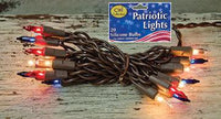 Patriotic Lights Brown Cord 20 ct - The Fox Decor