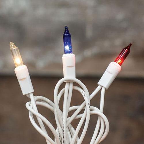 ^^Patriotic Lights White Cord 20 ct - The Fox Decor