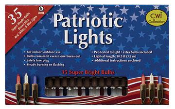 Patriotic Lights Brown Cord 35 ct - The Fox Decor