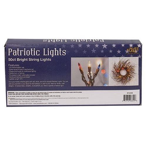 Patriotic Lights Brown Cord 50 ct - The Fox Decor