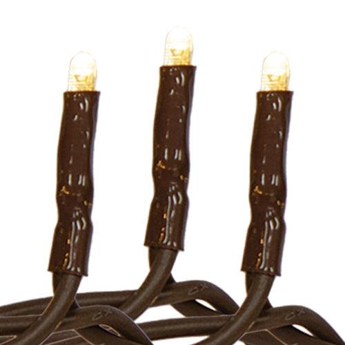 Warm White LED Micro Lights 20 Count Brown Cord - The Fox Decor
