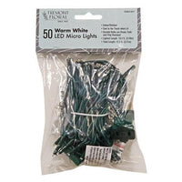 Warm White LED Micro Lights 50 Count Green Cord - The Fox Decor
