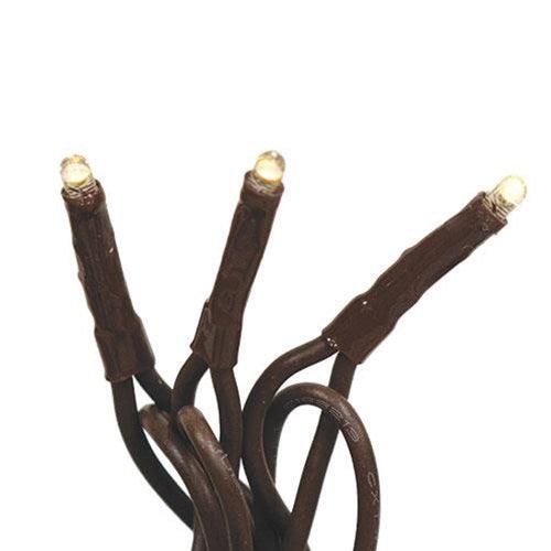 Warm White LED Micro Lights 50 Count Brown Cord - The Fox Decor