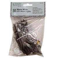 Warm White LED Micro Lights 50 Count Brown Cord - The Fox Decor