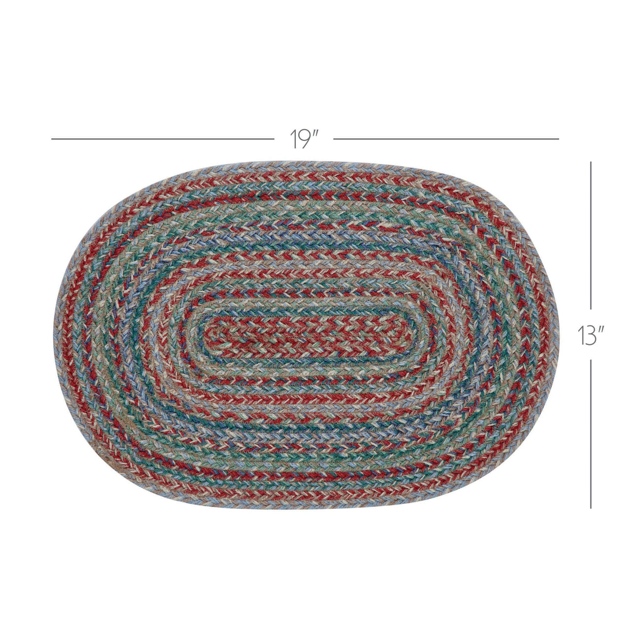 Multi Jute Oval Placemat 13x19 - The Fox Decor