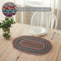 Multi Jute Oval Placemat 13x19 - The Fox Decor