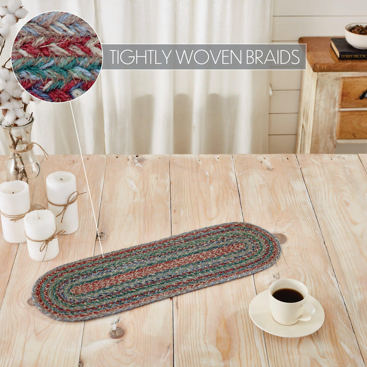 Multi Jute Oval Runner 8x24 - The Fox Decor