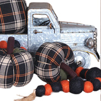 Primitive Fall Plaid Pumpkin 8 Inch ON840007