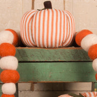 Cream Orange Ticking Pumpkin 6X4 Ornament ONRE0319