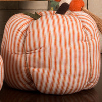Cream Orange Ticking Pumpkin 8X6 Ornament ONRE0320
