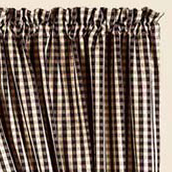 Black Nutmeg Heritage House Check Black 63" Panels Lined - Interiors by Elizabeth