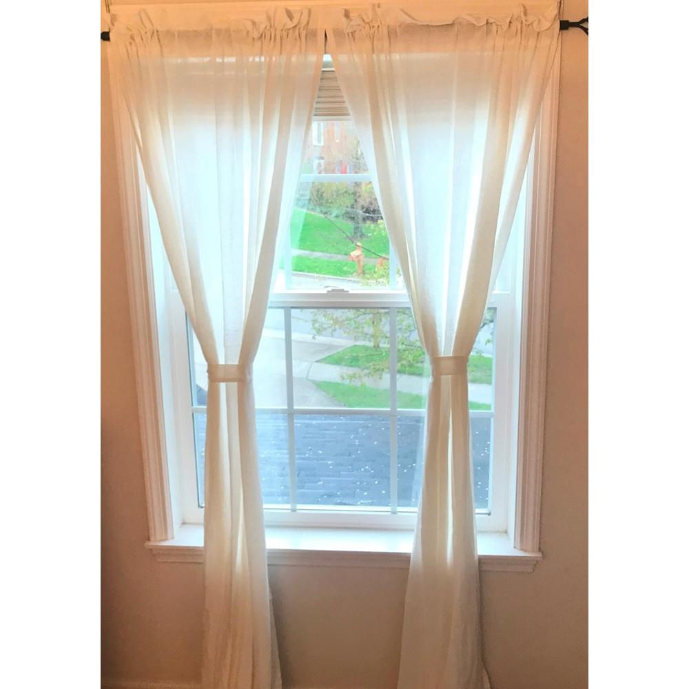 Heirloom 84" x 86" (2 pcs) (pair of fabric tiebacks included) Buttermilk Lined - Interiors by Elizabeth