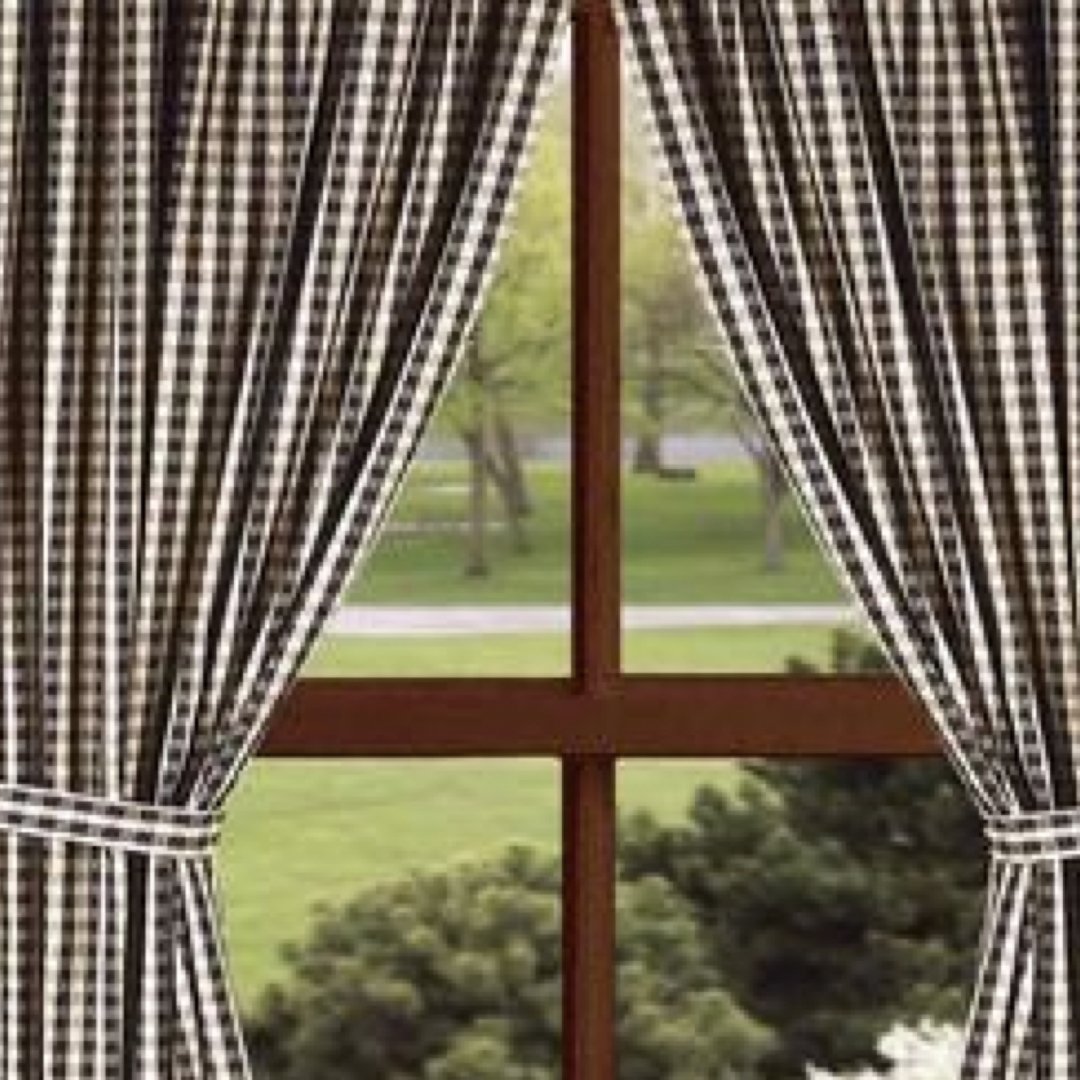 Black-Nutmeg Heritage House Check Black Drapery 86