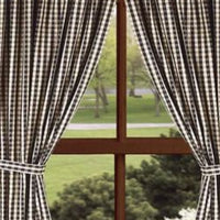 Black-Nutmeg Heritage House Check Black Drapery 86