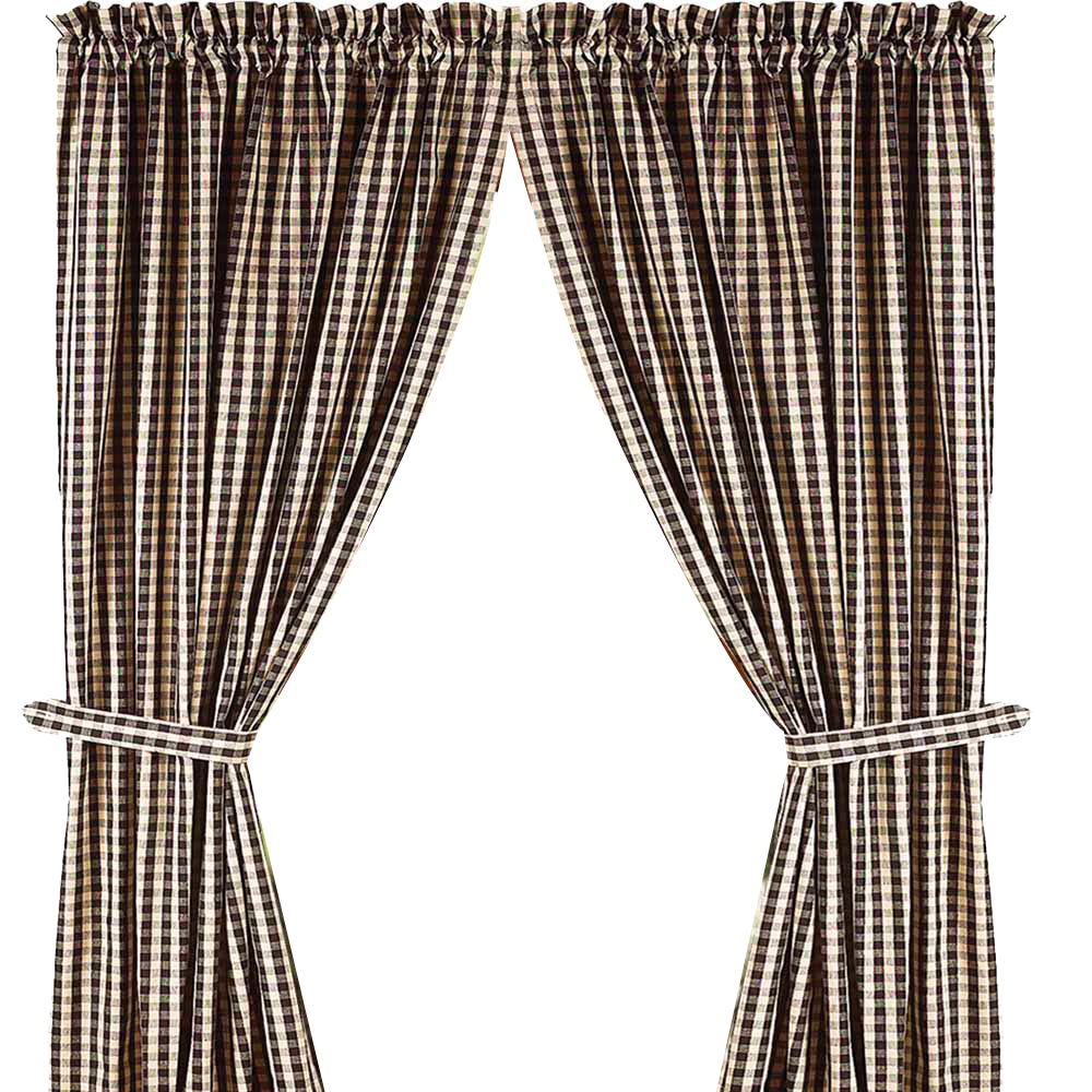 Black Nutmeg Heritage House Check Black Drapery 86