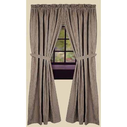 Black-Nutmeg York Ticking Drapery 86