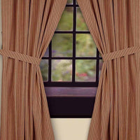 Barn Red-Nutmeg York Ticking Drapery 86