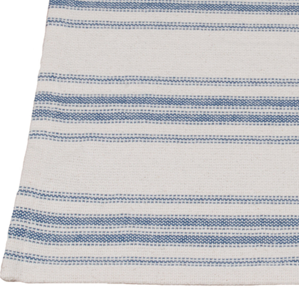 Colonial Blue Cream Grain Sack Stripe Placemat Set Of Six PM165014