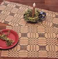 Trenton Jacquard Nutmeg Black Red Placemat  - Interiors by Elizabeth