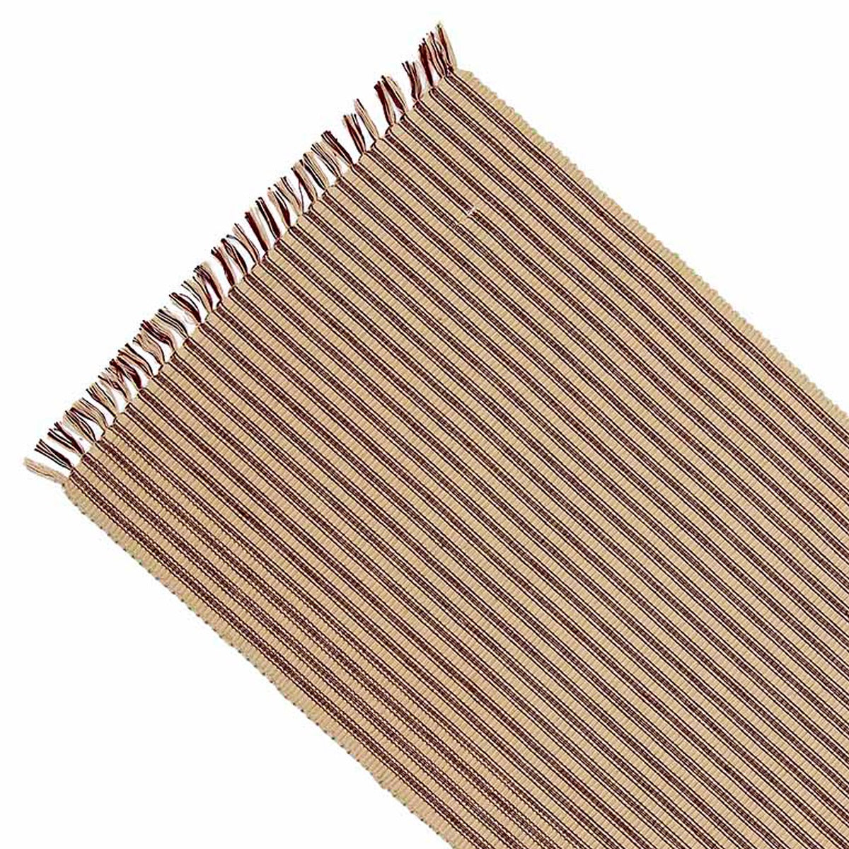 Barn Red Nutmeg York Ticking Placemat Set Of Six - Interiors by Elizabeth