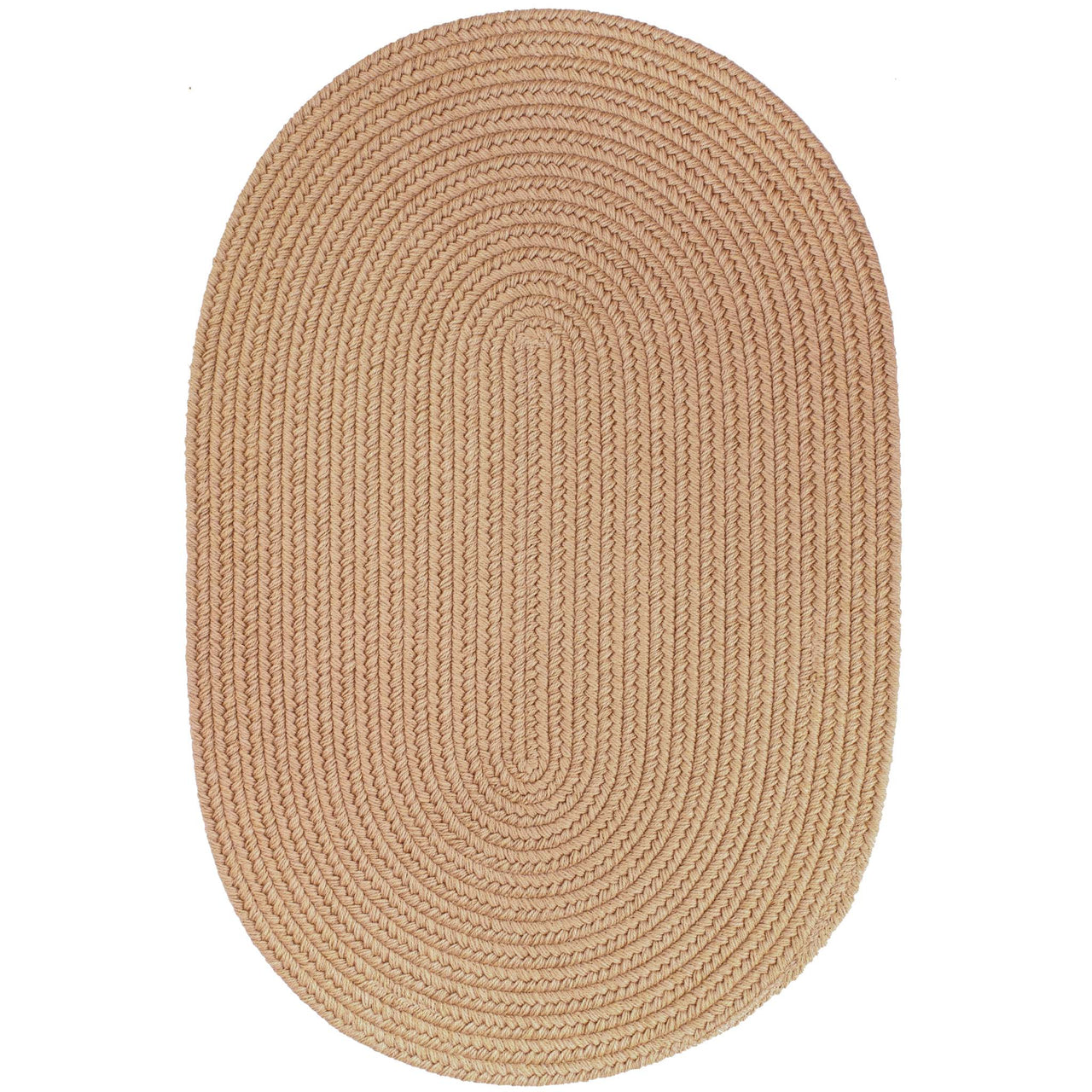 Wool Solids Area Rug - Oval - S101 Wheat