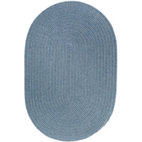 Wool Solids Area Rug - Oval - S103 Blue Bonnet