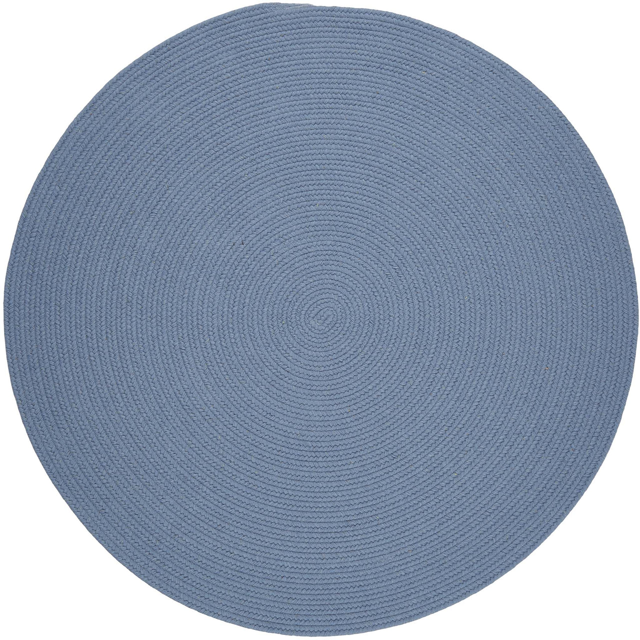 Wool Solids Area Rug - Round - S103 Blue Bonnet