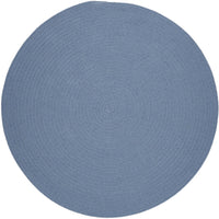 Wool Solids Area Rug - Round - S103 Blue Bonnet