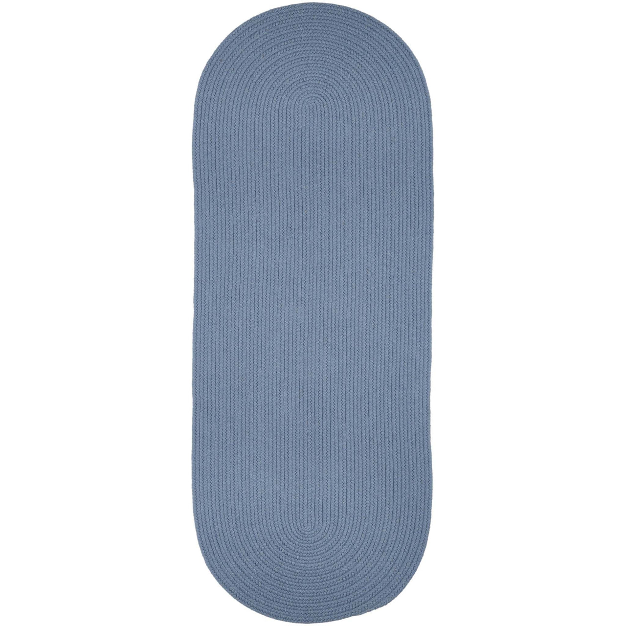 Wool Solids Area Rug - Runner - S103 Blue Bonnet