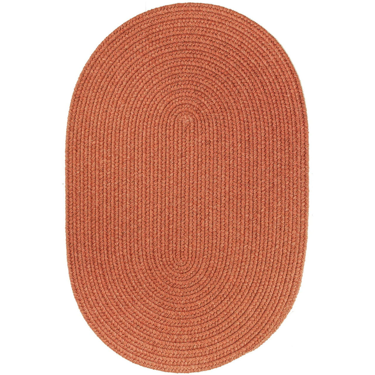 Wool Solids Area Rug - Oval - S108 Terra Cotta