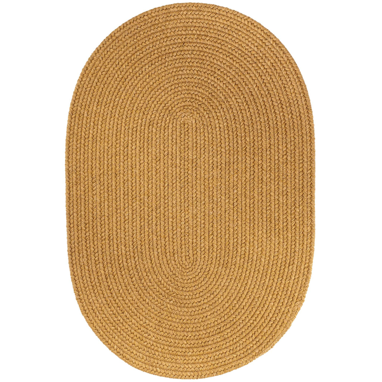 Wool Solids Area Rug - Oval - S109 Vintage Gold