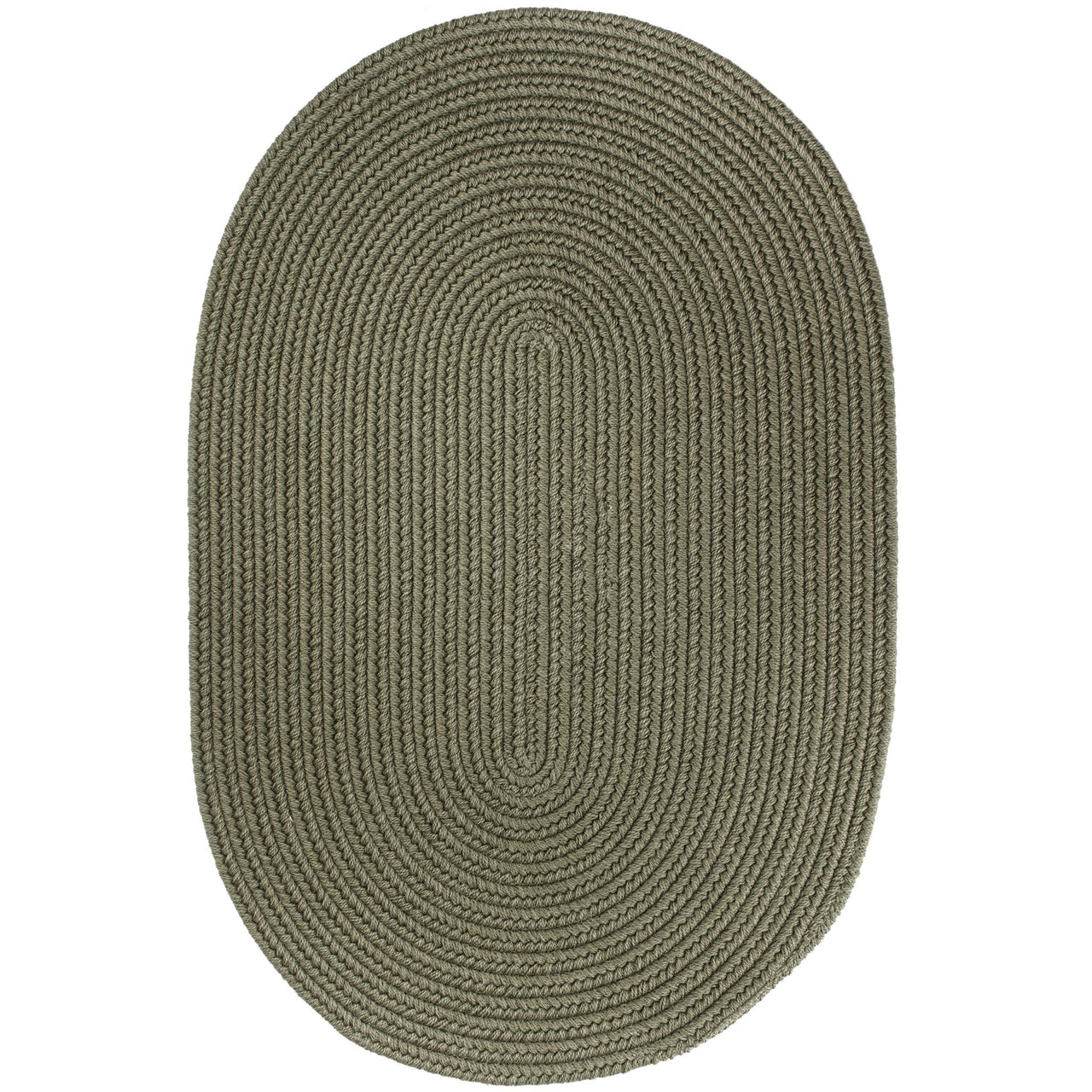 Wool Solids Area Rug - Oval - S111 Moss