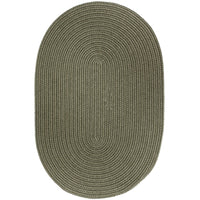 Wool Solids Area Rug - Oval - S111 Moss