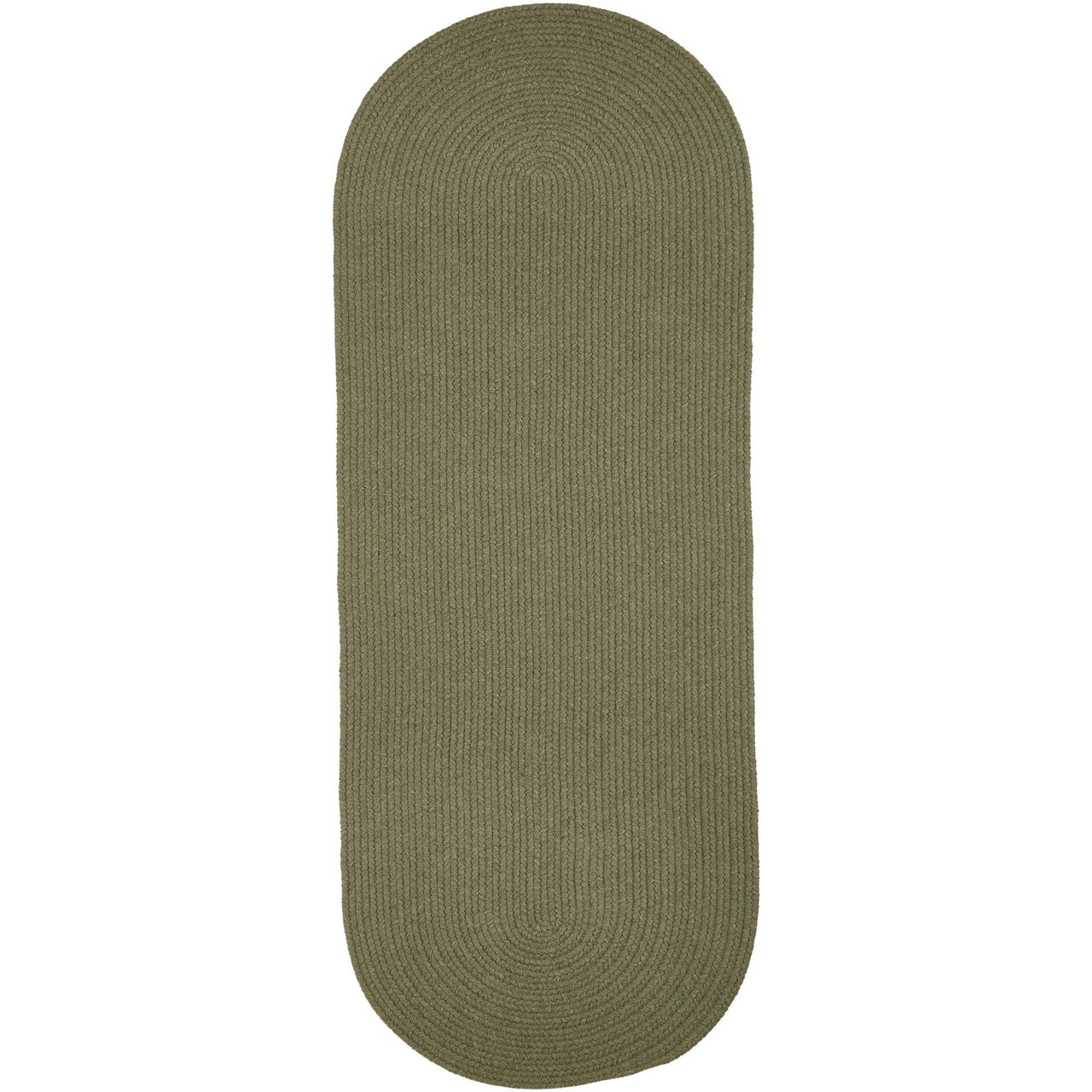 Wool Solids Area Rug - Runner - S111 Moss