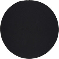 Wool Solids Area Rug - Round - S112 Black