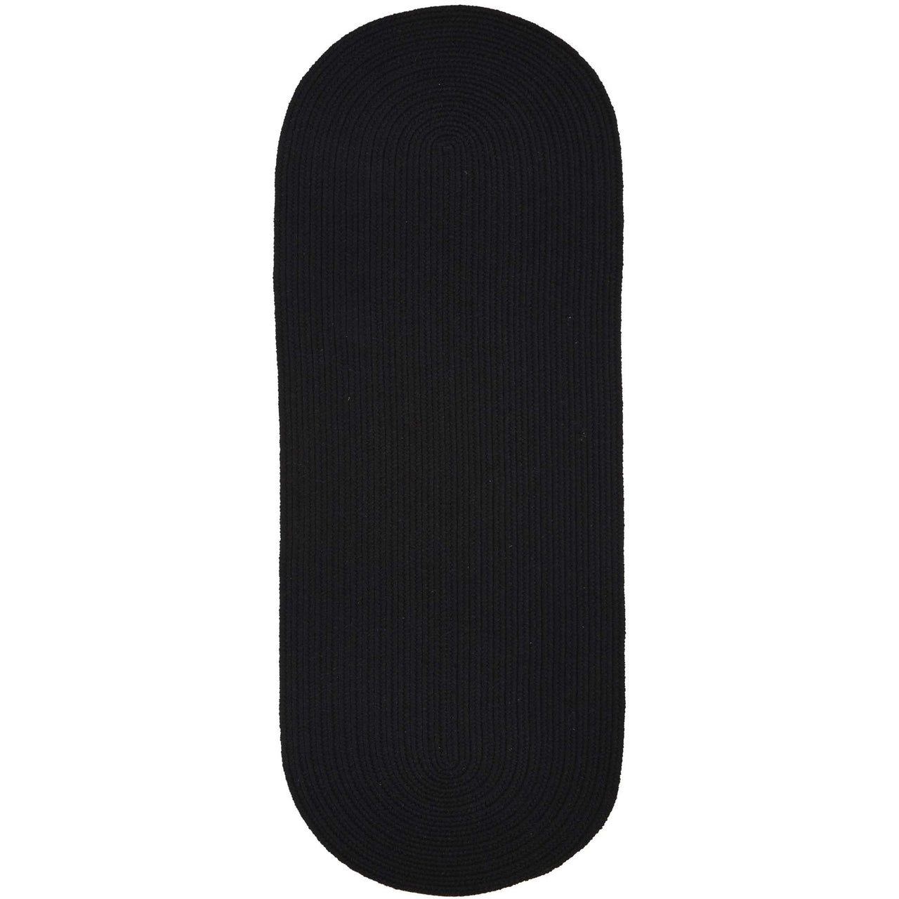 Wool Solids Area Rug - Runner - S112 Black
