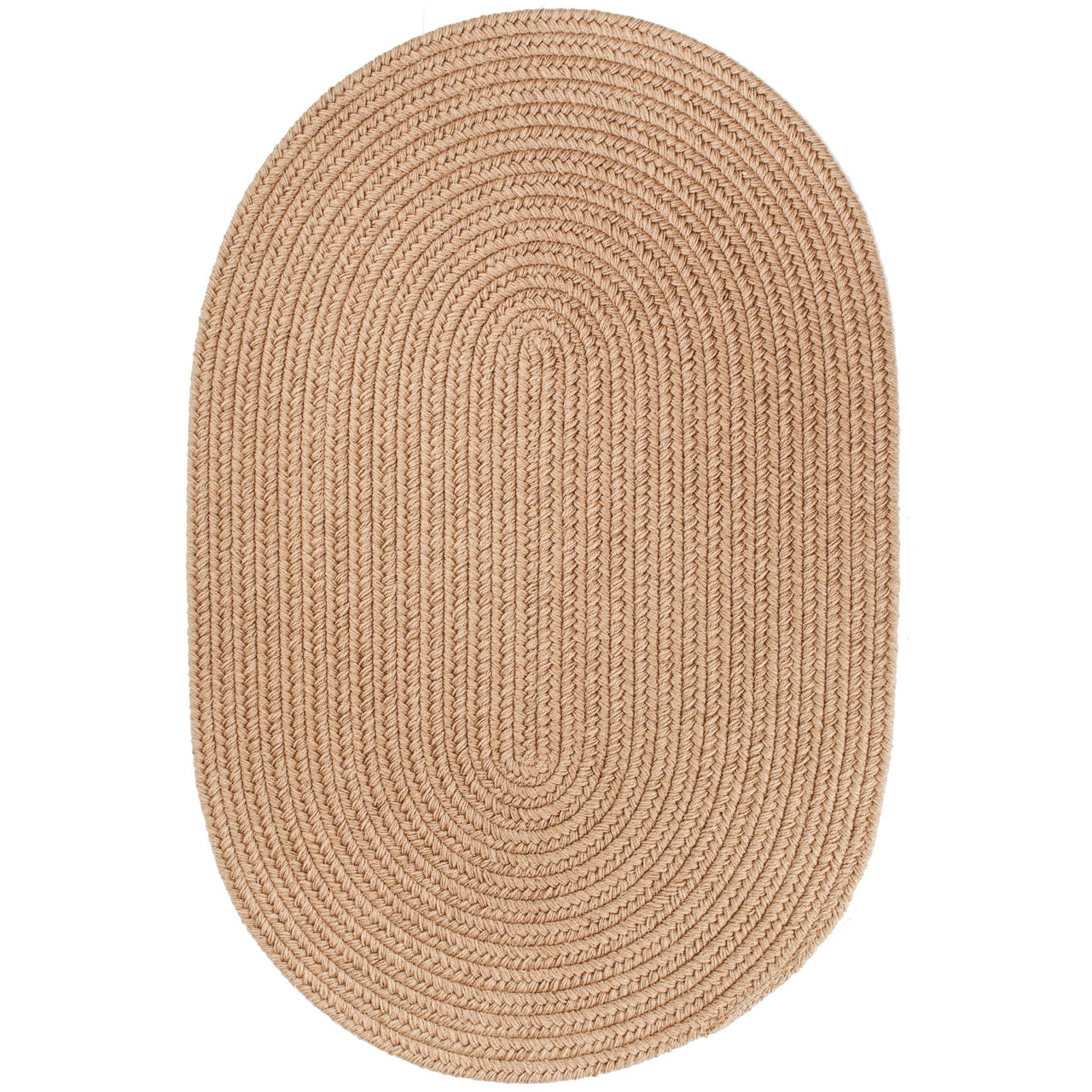 Wool Solids Area Rug - Oval - S114 Taupe