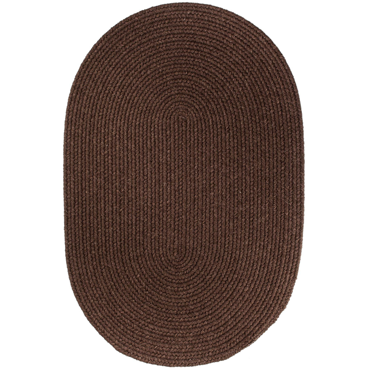 Wool Solids Area Rug - Oval - S116 Walnut